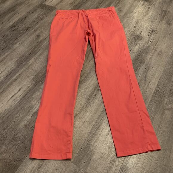 Vineyard Vines Breaker Pants Mens Sz 34x32 Slim Stretch Bright Coral 1P1290 - Picture 3 of 7